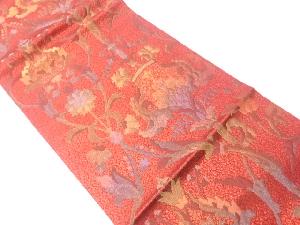 花唐草模様織出し開き名古屋帯